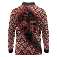 Custom Aotearoa Atua Tumatauenga Long Sleeve Polo Shirt God Of War Koru Patterns