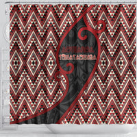 Aotearoa Atua Tumatauenga Shower Curtain God Of War Koru Patterns