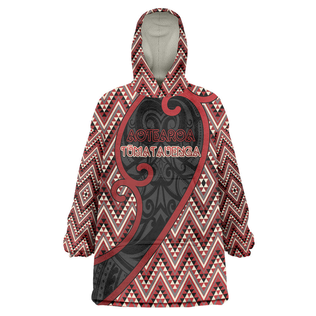 Custom Aotearoa Atua Tumatauenga Wearable Blanket Hoodie God Of War Koru Patterns