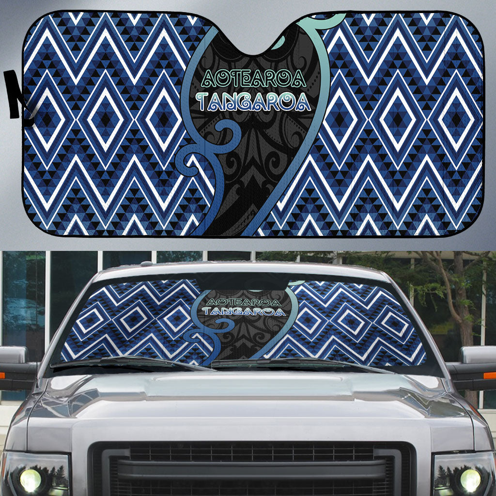 Aotearoa Atua Tangaroa Auto Sun Shade God Of Ocean Koru Patterns