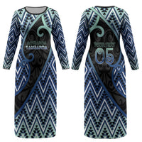 Custom Aotearoa Atua Tangaroa Couples Matching Long Sleeve Bodycon Dress and Hawaiian Shirt God Of Ocean Koru Patterns