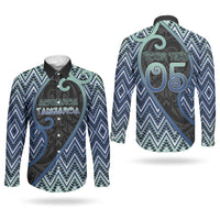 Custom Aotearoa Atua Tangaroa Couples Matching Off The Shoulder Long Sleeve Dress and Long Sleeve Button Shirt God Of Ocean Koru Patterns