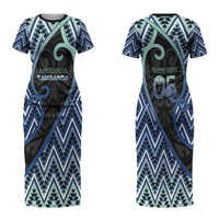 Custom Aotearoa Atua Tangaroa Couples Matching Short Sleeve Bodycon Dress and Hawaiian Shirt God Of Ocean Koru Patterns