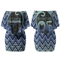 Custom Aotearoa Atua Tangaroa Family Matching Off Shoulder Short Dress and Hawaiian Shirt God Of Ocean Koru Patterns