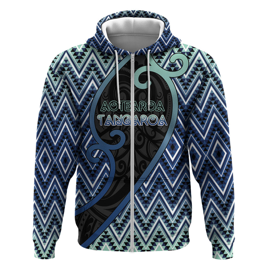 Custom Aotearoa Atua Tangaroa Hoodie God Of Ocean Koru Patterns