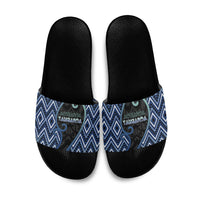Aotearoa Atua Tangaroa Slide Sandals God Of Ocean Koru Patterns