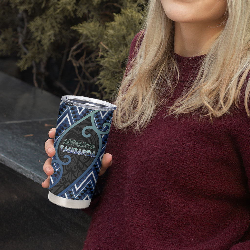 Custom Aotearoa Atua Tangaroa Tumbler Cup God Of Ocean Koru Patterns