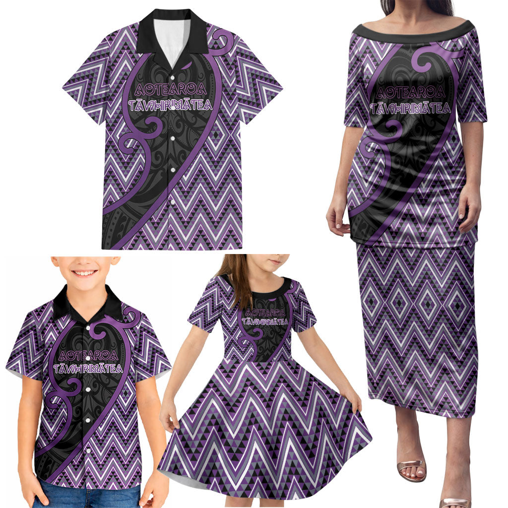 Custom Aotearoa Atua Tawhirimatea Family Matching Puletasi and Hawaiian Shirt God Of Storms Koru Patterns