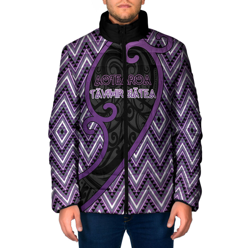 Custom Aotearoa Atua Tawhirimatea Padded Jacket God Of Storms Koru Patterns