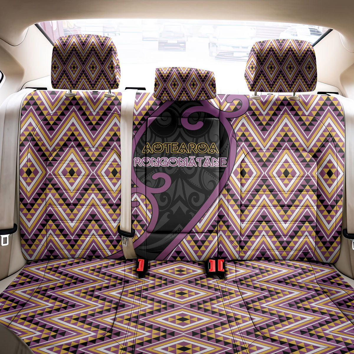 Aotearoa Atua Rongomatane Back Car Seat Cover God Of Cultivated Foods Koru Patterns