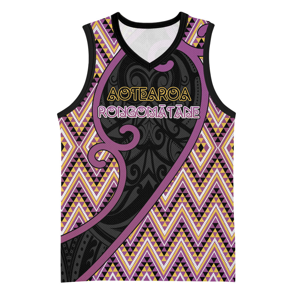 Custom Aotearoa Atua Rongomatane Basketball Jersey God Of Cultivated Foods Koru Patterns