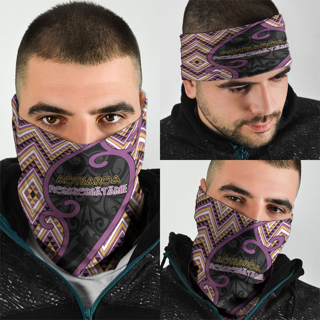 Aotearoa Atua Rongomatane Neck Gaiter God Of Cultivated Foods Koru Patterns