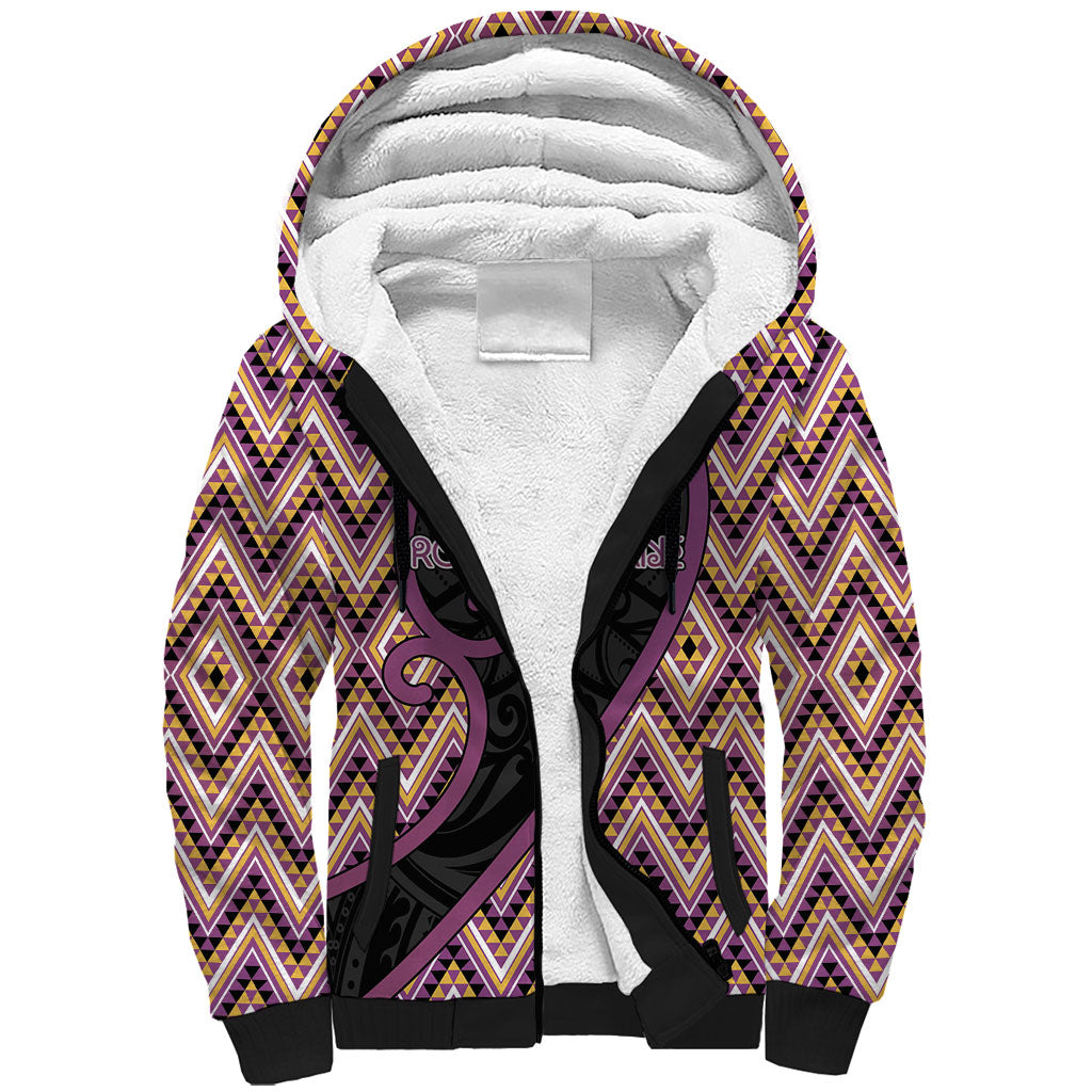 Custom Aotearoa Atua Rongomatane Sherpa Hoodie God Of Cultivated Foods Koru Patterns