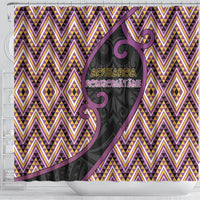 Aotearoa Atua Rongomatane Shower Curtain God Of Cultivated Foods Koru Patterns