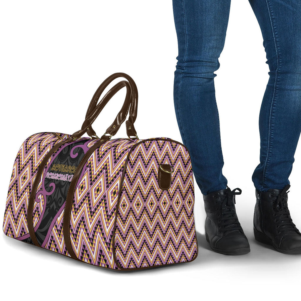 Aotearoa Atua Rongomatane Travel Bag God Of Cultivated Foods Koru Patterns
