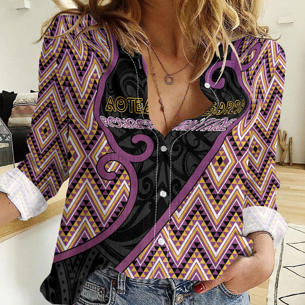 Custom Aotearoa Atua Rongomatane Women Casual Shirt God Of Cultivated Foods Koru Patterns