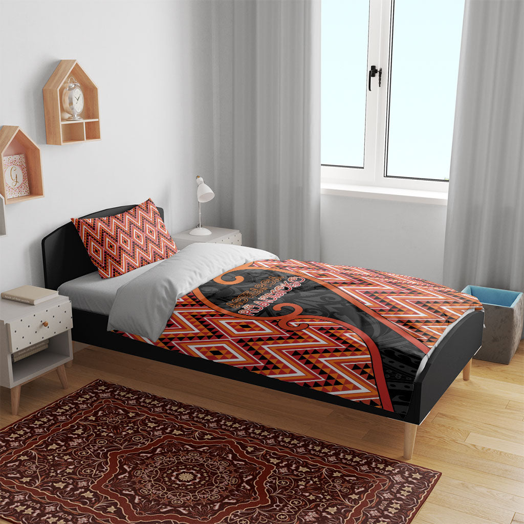 Aotearoa Atua Ruaumoko Bedding Set God Of Volcanoes Koru Patterns