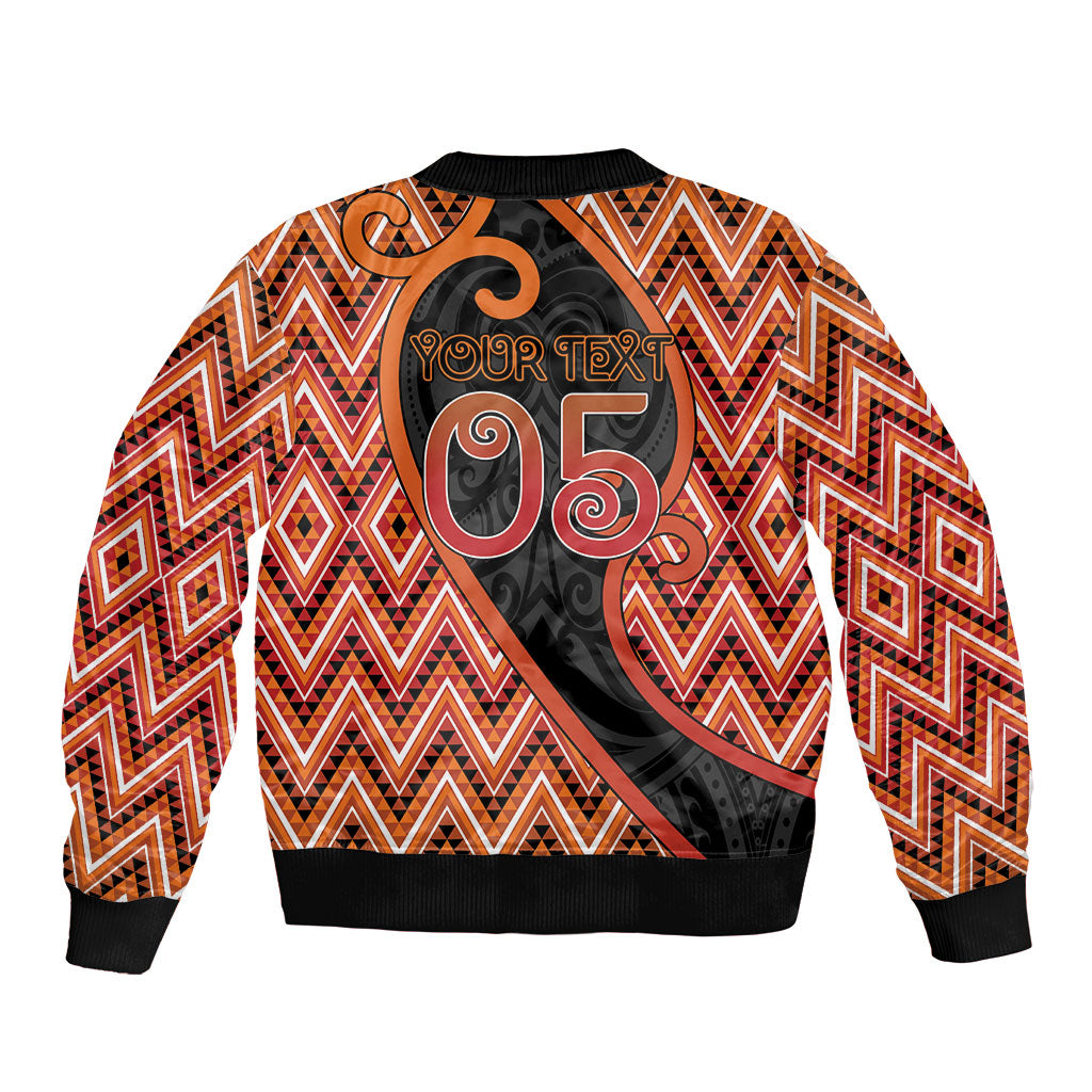 Custom Aotearoa Atua Ruaumoko Bomber Jacket God Of Volcanoes Koru Patterns