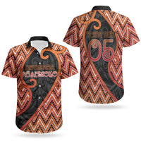 Custom Aotearoa Atua Ruaumoko Couples Matching Off Shoulder Maxi Dress and Hawaiian Shirt God Of Volcanoes Koru Patterns