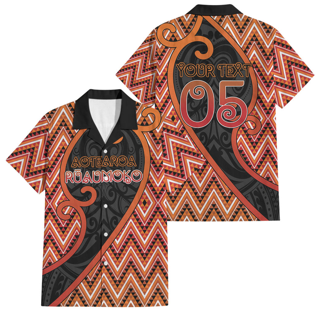 Custom Aotearoa Atua Ruaumoko Family Matching Short Sleeve Bodycon Dress and Hawaiian Shirt God Of Volcanoes Koru Patterns