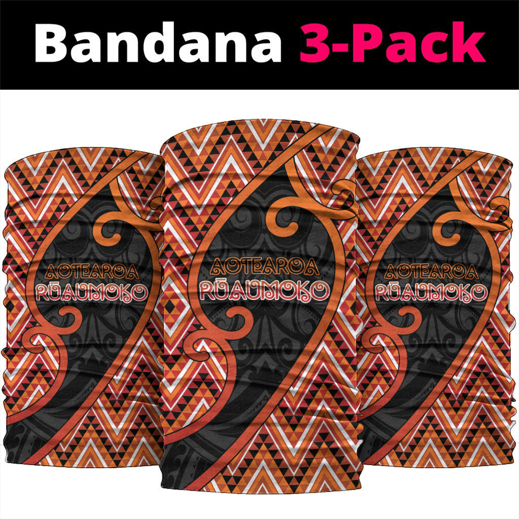 Aotearoa Atua Ruaumoko Neck Gaiter God Of Volcanoes Koru Patterns