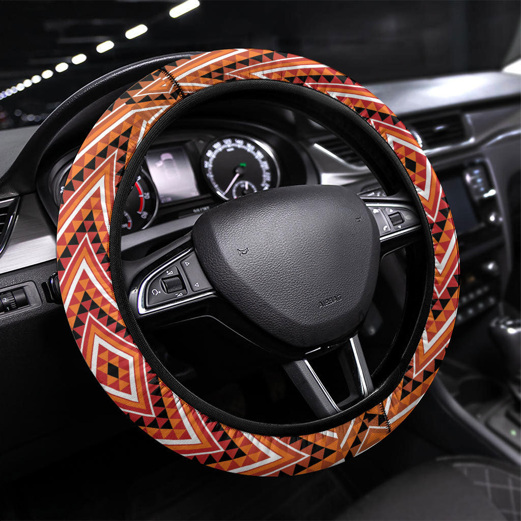Aotearoa Atua Ruaumoko Steering Wheel Cover God Of Volcanoes Koru Patterns