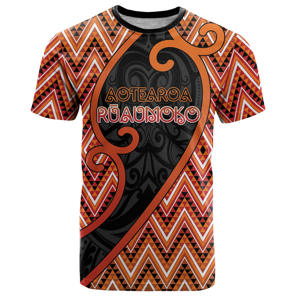 Custom Aotearoa Atua Ruaumoko T Shirt God Of Volcanoes Koru Patterns