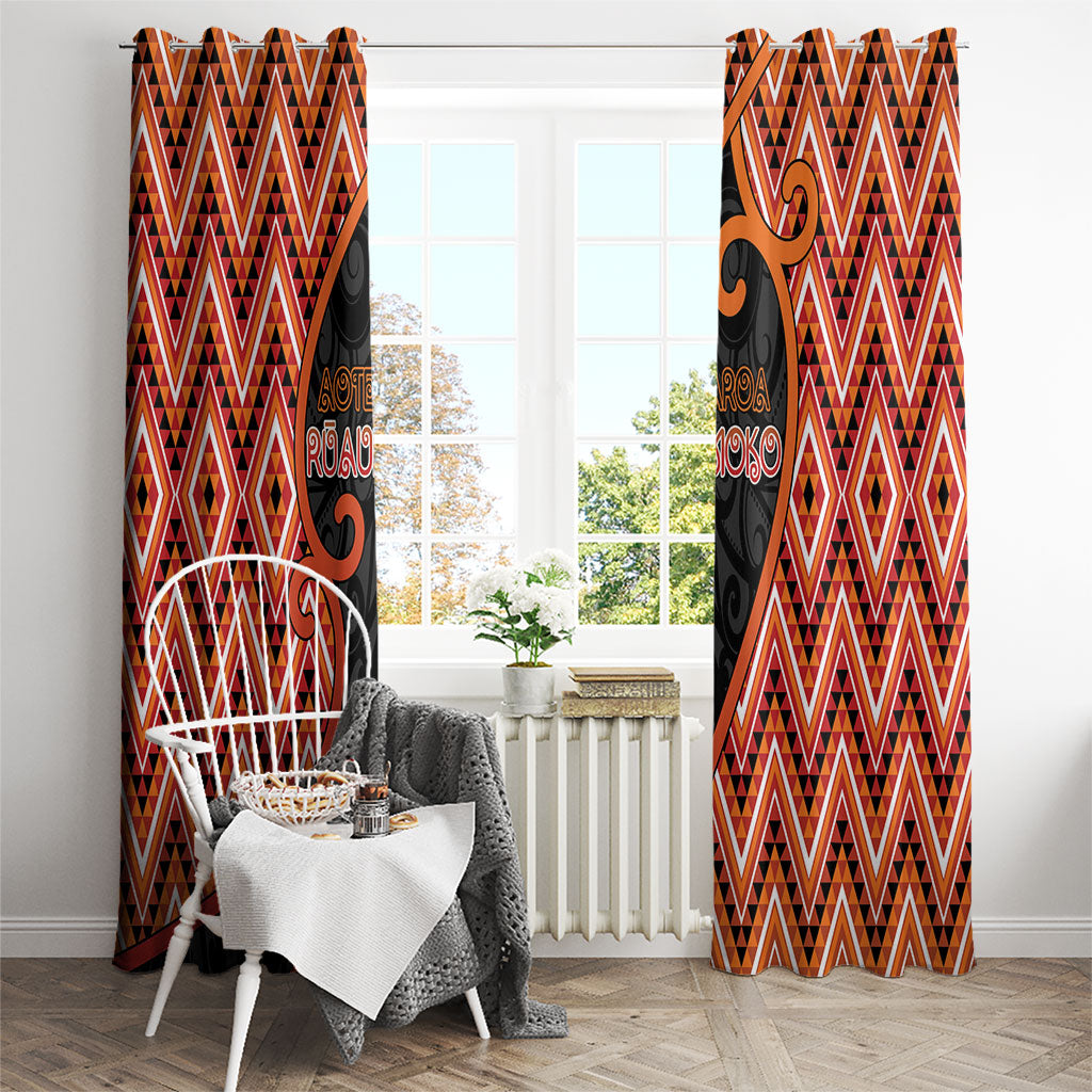 Aotearoa Atua Ruaumoko Window Curtain God Of Volcanoes Koru Patterns