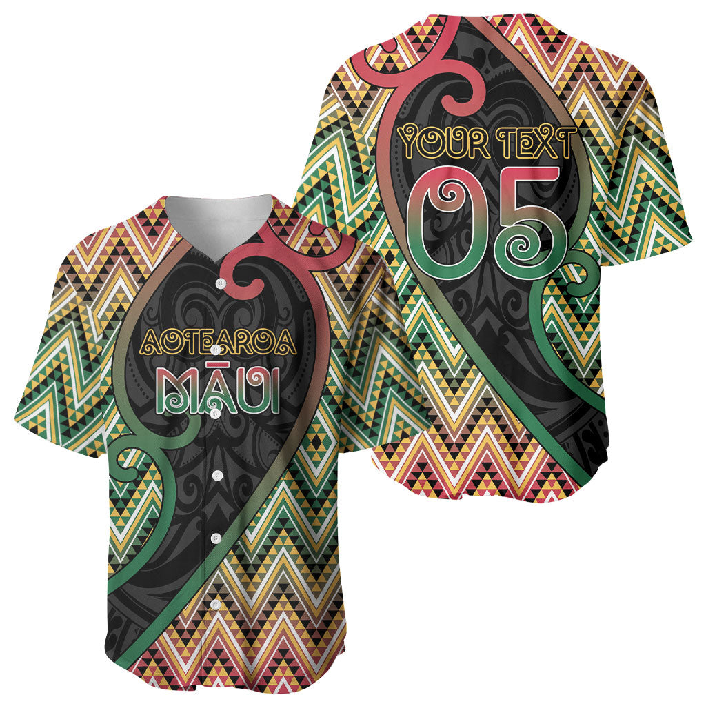 Custom Aotearoa Atua Maui Baseball Jersey Demigod Hero And Trickster Koru Patterns