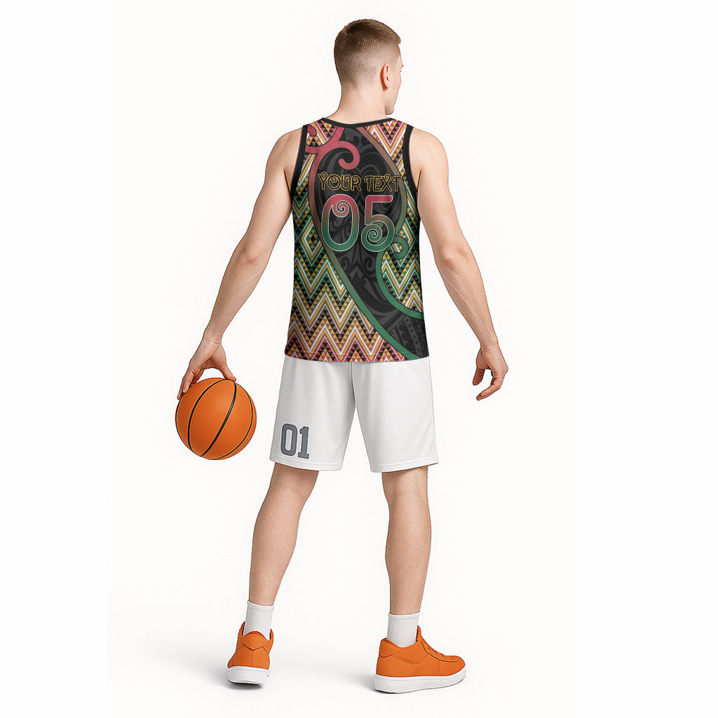 Custom Aotearoa Atua Maui Basketball Jersey Demigod Hero And Trickster Koru Patterns
