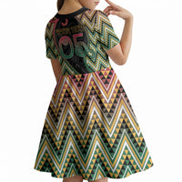 Custom Aotearoa Atua Maui Kid Short Sleeve Dress Demigod Hero And Trickster Koru Patterns