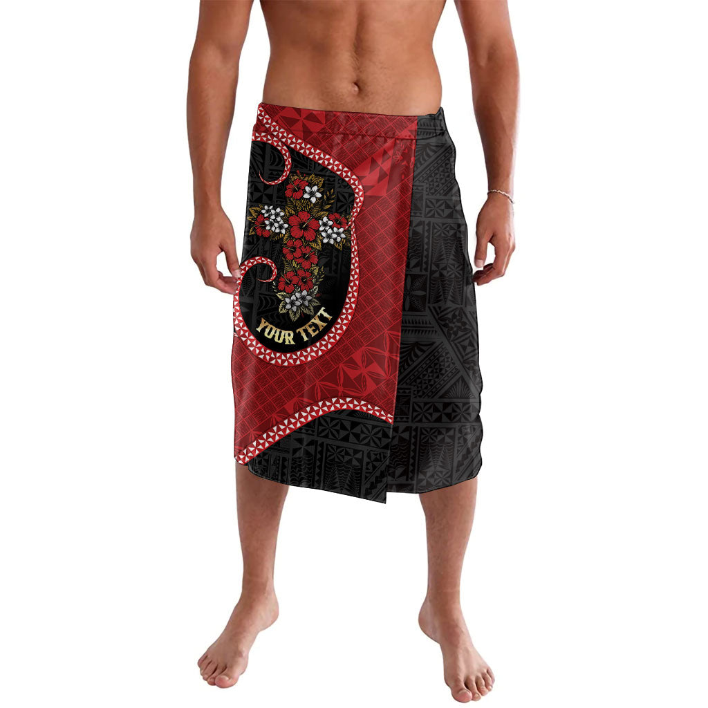 Personalised Tonga Kilisimasi Fiefia Lavalava Praying Santa Hibiscus Cross DT05 Red - Polynesian Pride
