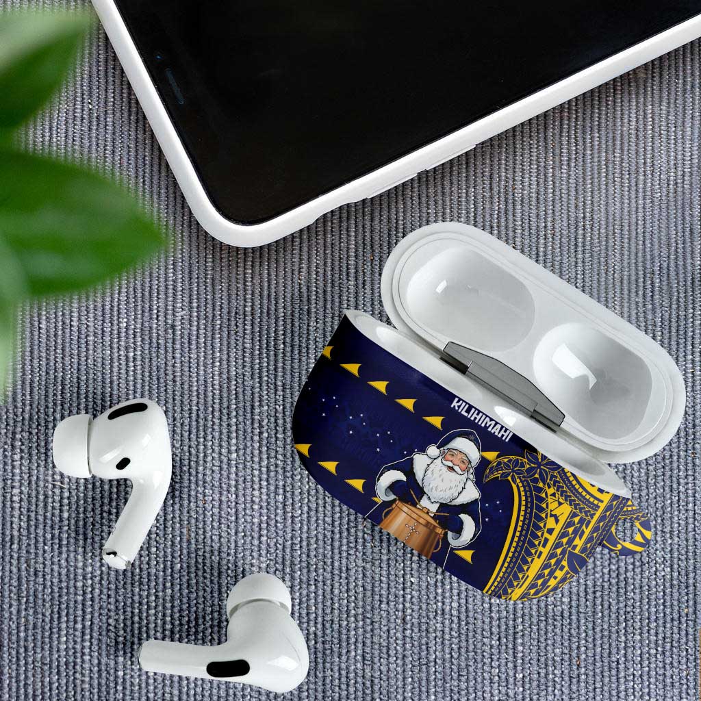 Tokelau Christmas AirPods Case Santa With Tuluma Xmas Tribal Waves - Polynesian Pride