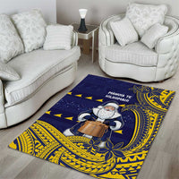 Tokelau Christmas Area Rug Santa With Tuluma Xmas Tribal Waves - Polynesian Pride