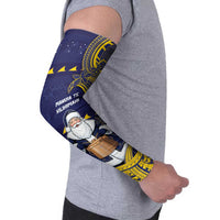 Tokelau Christmas Arm Sleeves Santa With Tuluma Xmas Tribal Waves - Polynesian Pride