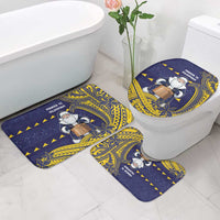 Tokelau Christmas Bathroom Set Santa With Tuluma Xmas Tribal Waves - Polynesian Pride