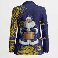 Tokelau Christmas Blazer Santa With Tuluma Xmas Tribal Waves - Polynesian Pride