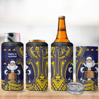 Tokelau Christmas 4 in 1 Can Cooler Tumbler Santa With Tuluma Xmas Tribal Waves - Polynesian Pride