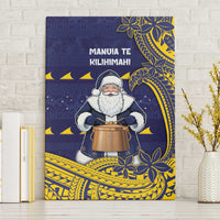 Tokelau Christmas Canvas Wall Art Santa With Tuluma Xmas Tribal Waves - Polynesian Pride