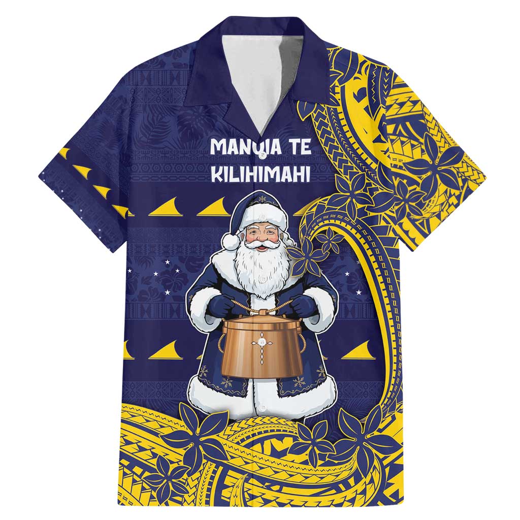 Tokelau Christmas Family Matching Mermaid Dress and Hawaiian Shirt Santa With Tuluma Xmas Tribal Waves - Polynesian Pride