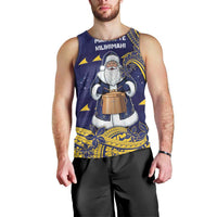 Tokelau Christmas Men Tank Top Santa With Tuluma Xmas Tribal Waves - Polynesian Pride
