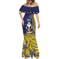 Tokelau Christmas Mermaid Dress Santa With Tuluma Xmas Tribal Waves - Polynesian Pride