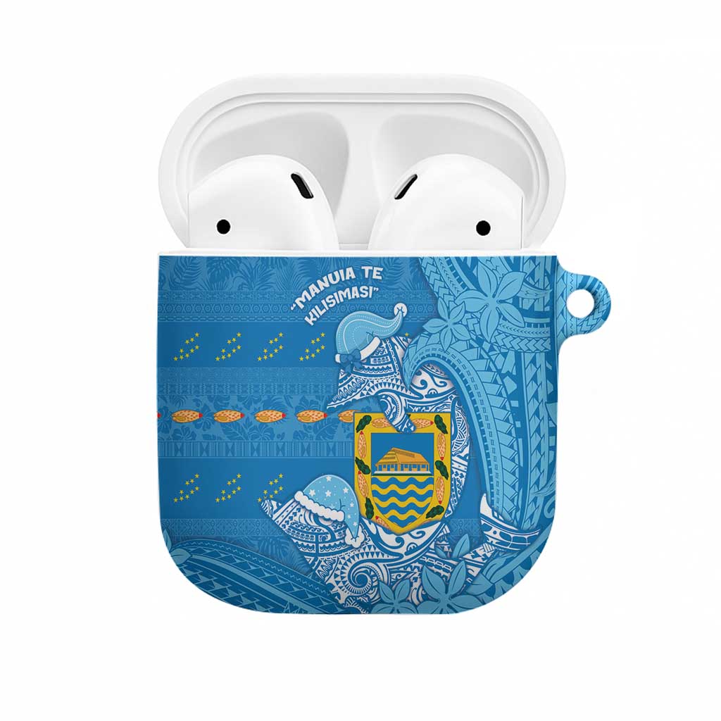 Tuvalu Christmas AirPods Case Dolphins Santa Xmas Tribal Waves - Polynesian Pride