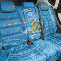 Tuvalu Christmas Back Car Seat Cover Dolphins Santa Xmas Tribal Waves - Polynesian Pride