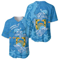 Tuvalu Christmas Baseball Jersey Dolphins Santa Xmas Tribal Waves - Polynesian Pride