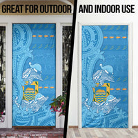 Tuvalu Christmas Door Cover Dolphins Santa Xmas Tribal Waves - Polynesian Pride