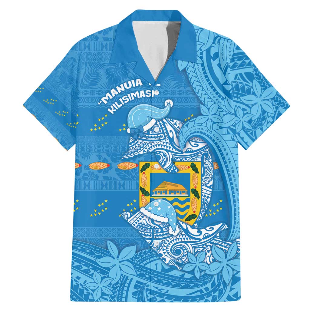 Tuvalu Christmas Family Matching Mermaid Dress and Hawaiian Shirt Dolphins Santa Xmas Tribal Waves - Polynesian Pride