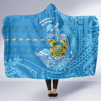 Tuvalu Christmas Hooded Blanket Dolphins Santa Xmas Tribal Waves - Polynesian Pride