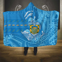 Tuvalu Christmas Hooded Blanket Dolphins Santa Xmas Tribal Waves - Polynesian Pride