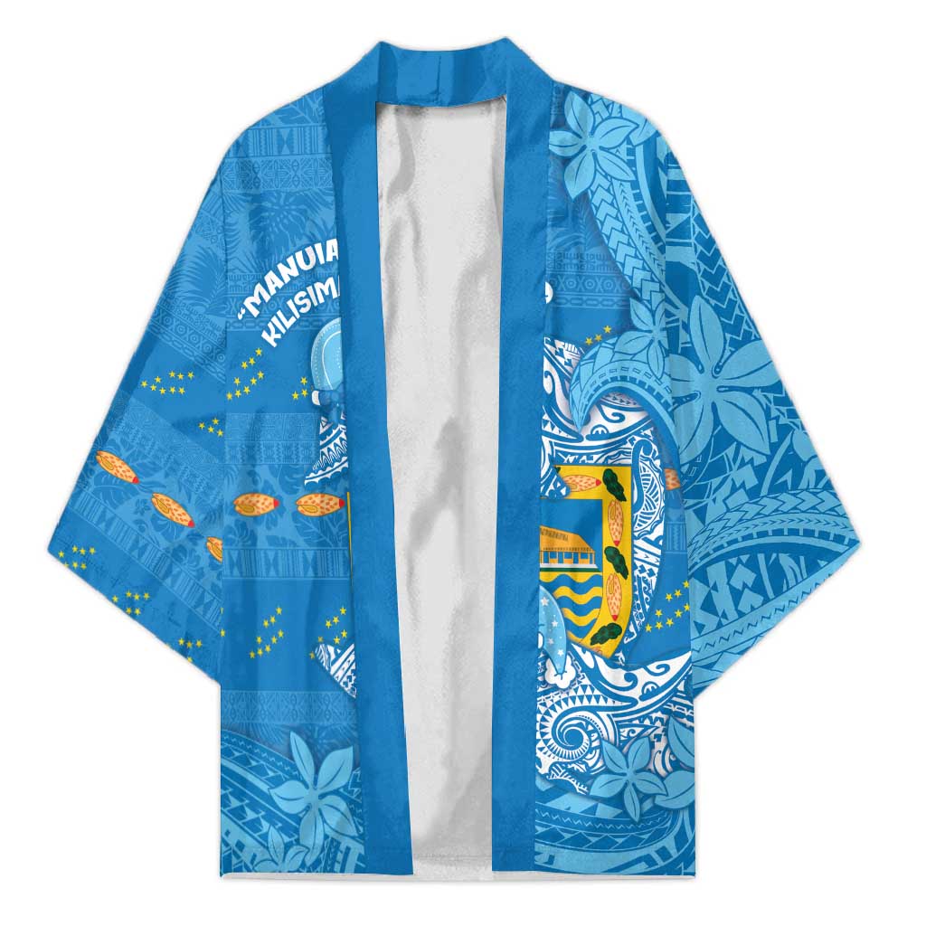 Tuvalu Christmas Kimono Dolphins Santa Xmas Tribal Waves - Polynesian Pride
